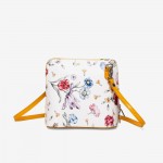 Geanta crossbody model CALDO din piele naturală italiană alb-galben