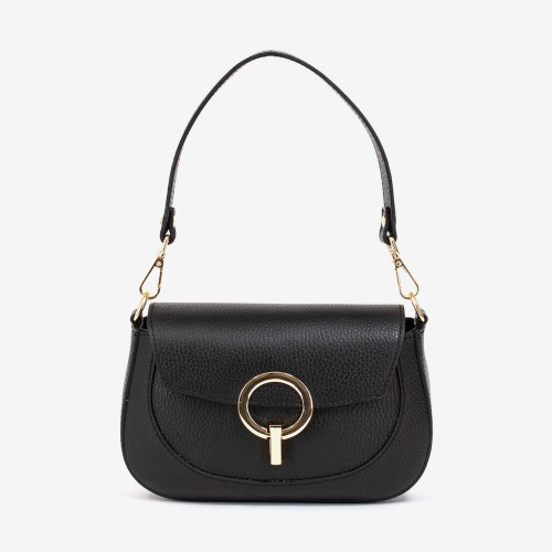Geanta crossbody model SUZIE piele naturală italiană negru