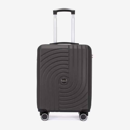  Troler set 2 Bucati KREAL model CORFU Troler cabina 55 cm şi Troler mare 77 cm ABS gri inchis