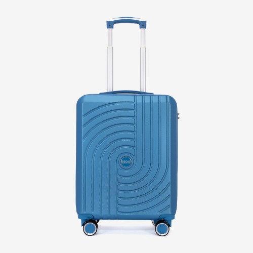 Troler set 2 Bucati KREAL model CORFU Troler cabina 55 cm şi Troler mediu 67 cm ABS albastru