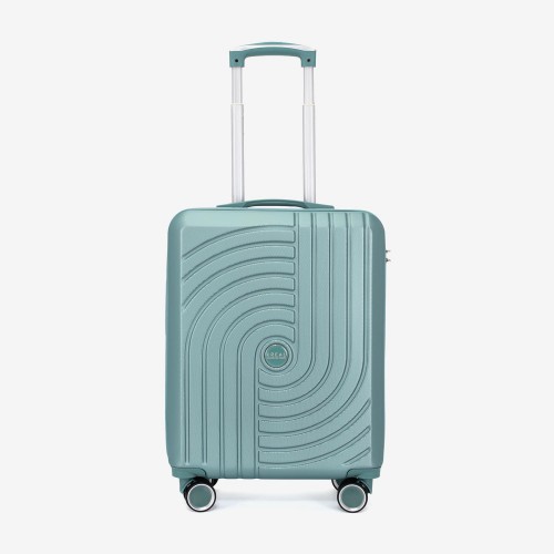  Troler set 2 Bucati KREAL model CORFU Troler cabina 55 cm şi Troler mediu 67 cm ABS verde deschis