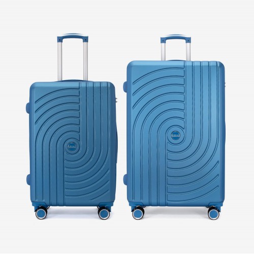  Troler set 2 Bucati KREAL model CORFU Troler mediu 67 cm şi Troler mare 77 cm ABS albastru