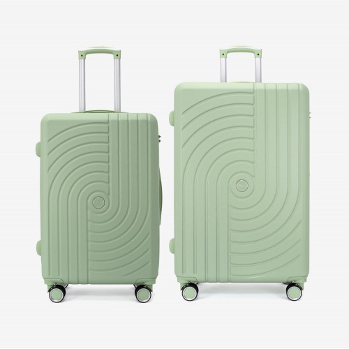  Troler set 2 Bucati KREAL model CORFU Troler mediu 67 cm şi Troler mare 77 cm ABS verde