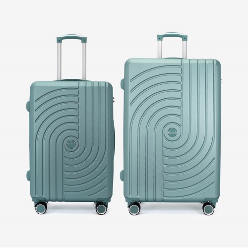  Troler set 2 Bucati KREAL model CORFU Troler mediu 67 cm şi Troler mare 77 cm ABS  verde deschis