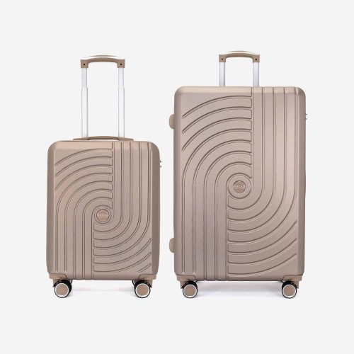  Troler set 2 Bucati KREAL model CORFU Troler cabina 55 cm şi Troler mare 77 cm ABS gold