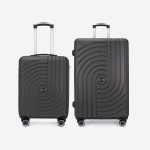  Troler set 2 Bucati KREAL model CORFU Troler cabina 55 cm şi Troler mare 77 cm ABS gri inchis
