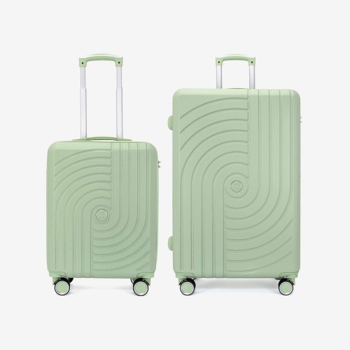  Troler set 2 Bucati KREAL model CORFU Troler cabina 55 cm şi Troler mare 77 cm ABS  verde