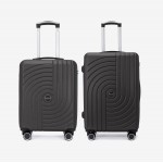  Troler set 2 Bucati KREAL model CORFU Troler cabina 55 cm şi Troler mediu 67 cm ABS gri inchis