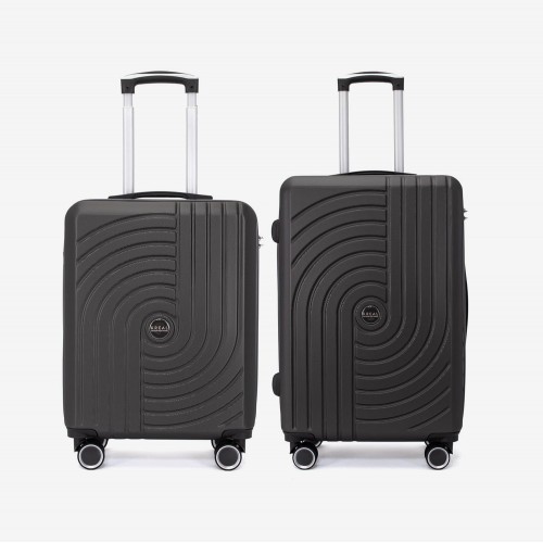 Troler set 2 Bucati KREAL model CORFU Troler cabina 55 cm şi Troler mediu 67 cm ABS gri inchis