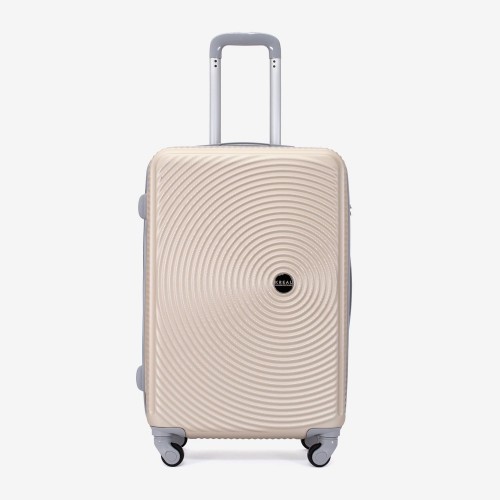  Troler set 2 Bucati KREAL model RIO Troler mediu 67 cm şi Troler mare 77 cm ABS champagne