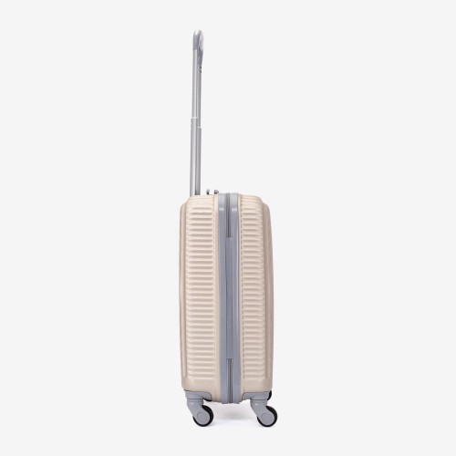  Troler set 2 Bucati KREAL model RIO Troler cabina 55 cm şi Troler mediu 67 cm ABS champagne
