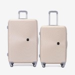  Troler set 2 Bucati KREAL model RIO Troler mediu 67 cm şi Troler mare 77 cm ABS champagne