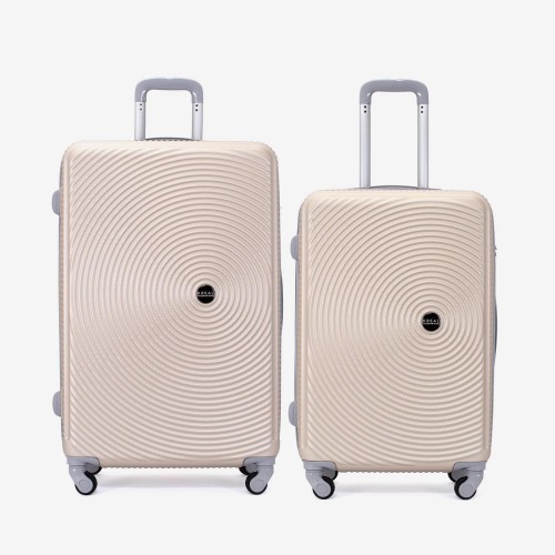  Troler set 2 Bucati KREAL model RIO Troler mediu 67 cm şi Troler mare 77 cm ABS champagne