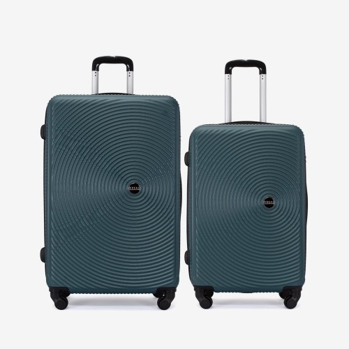  Troler set 2 Bucati KREAL model RIO Troler mediu 67 cm şi Troler mare 77 cm ABS verde
