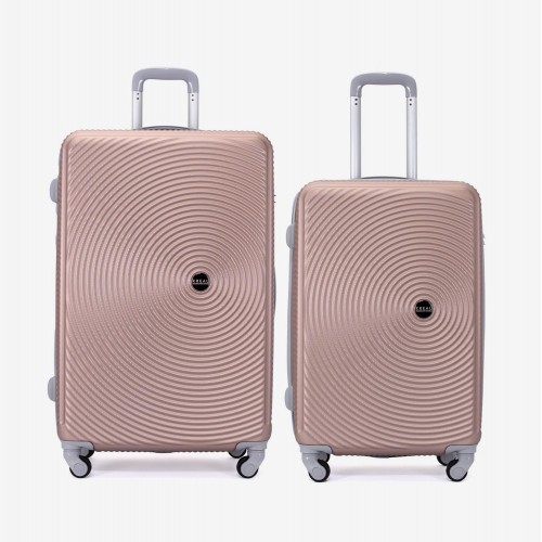  Troler set 2 Bucati KREAL model RIO Troler mediu 67 cm şi Troler mare 77 cm ABS roz