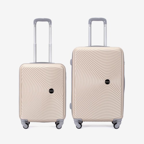  Troler set 2 Bucati KREAL model RIO Troler cabina 55 cm şi Troler mediu 67 cm ABS champagne