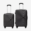  Troler set 2 Bucati KREAL model RIO Troler cabina 55 cm şi Troler mediu 67 cm ABS Gri  - Imagine 1