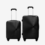  Troler set 2 Bucati KREAL model RIO Troler cabina 55 cm şi Troler mare 77 cm ABS negru