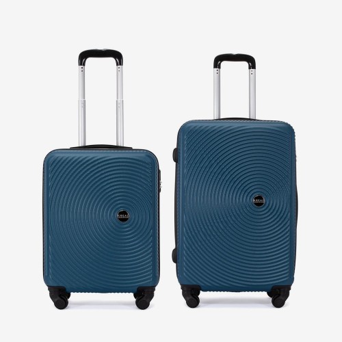 Troler set 2 Bucati KREAL model RIO Troler cabina 55 cm şi Troler mediu 67 cm ABS albastru