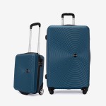  Troler set 2 Bucati KREAL model RIO Troler cabina 44x32x18 cm şi Troler mare 77 cm ABS albastru