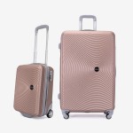  Troler set 2 Bucati KREAL model RIO Troler cabina 44x32x18 cm şi Troler mare 77 cm ABS roz