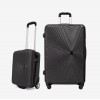  Troler set 2 Bucati KREAL model RIO Troler cabina 44x32x18 cm şi Troler mare 77 cm ABS gri - Imagine 1