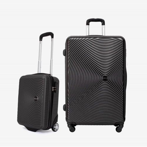  Troler set 2 Bucati KREAL model RIO Troler cabina 44x32x18 cm şi Troler mare 77 cm ABS gri