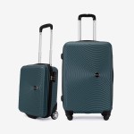  Troler set 2 Bucati KREAL model RIO Troler cabina 44x32x18 cm şi Troler mediu 67 cm ABS verde