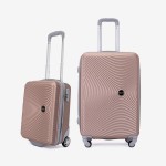  Troler set 2 Bucati KREAL model RIO Troler cabina 44x32x18 cm şi Troler mediu 67 cm ABS roz