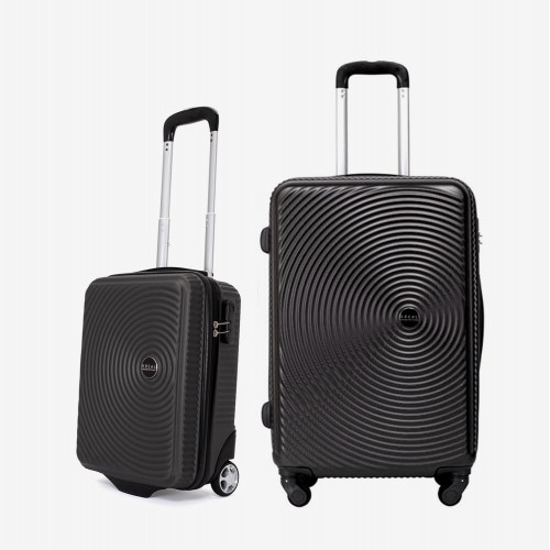  Troler set 2 Bucati KREAL model RIO Troler cabina 44x32x18 cm şi Troler mediu 67 cm ABS gri