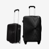  Troler set 2 Bucati KREAL model RIO Troler cabina 44x32x18 cm şi Troler mediu 67 cm ABS negru - Imagine 1