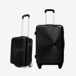  Troler set 2 Bucati KREAL model RIO Troler cabina 44x32x18 cm şi Troler mediu 67 cm ABS negru