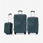 Troler set 3 Bucati KREAL model RIO Troler cabina 44x32x18 cm cu Troler mediu 67 cm şi Troler mare 77 cm ABS verde