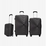 Troler set 3 Bucati KREAL model RIO Troler cabina 44x32x18 cm cu Troler mediu 67 cm şi Troler mare 77 cm ABS gri