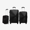 Troler set 3 Bucati KREAL model RIO Troler cabina 44x32x18 cm cu Troler mediu 67 cm şi Troler mare 77 cm ABS negru - Imagine 1