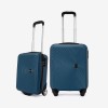  Troler set 2 Bucati KREAL model RIO Troler cabina 55 cm şi Troler cabina 44x32x18 cm ABS albastru - Imagine 1