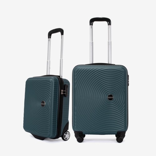  Troler set 2 Bucati KREAL model RIO Troler cabina 55 cm şi Troler cabina 44x32x18 cm ABS Verde