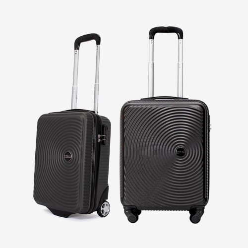  Troler set 2 Bucati KREAL model RIO Troler cabina 55 cm şi Troler cabina 44x32x18 cm ABS Gri