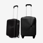  Troler set 2 Bucati KREAL model RIO Troler cabina 55 cm şi Troler cabina 44x32x18 cm ABS negru