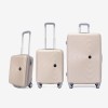 Troler set 3 Bucati KREAL model RIO Troler cabina 44x32x18 cm cu Troler cabina 55 cm şi Troler mare 77 cm ABS Champagne - Imagine 1