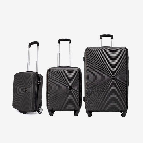 Troler set 3 Bucati KREAL model RIO Troler cabina 44x32x18 cm cu Troler cabina 55 cm şi Troler mare 77 cm ABS gri