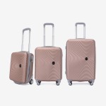 Troler set 3 Bucati KREAL model RIO Troler cabina 44x32x18 cm cu Troler cabina 55 cm şi Troler mediu 67 cm ABS  roz