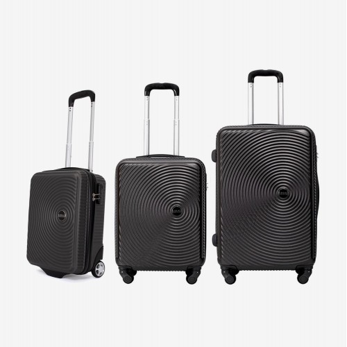 Troler set 3 Bucati KREAL model RIO Troler cabina 44x32x18 cm cu Troler cabina 55 cm şi Troler mediu 67 cm ABS Gri 