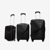 Troler set 3 Bucati KREAL model RIO Troler cabina 44x32x18 cm cu Troler cabina 55 cm şi Troler mediu 67 cm ABS negru - Imagine 1
