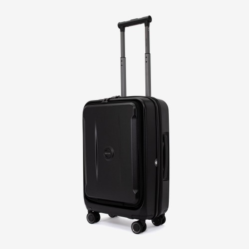 Troler cabina compartiment laptop ENZO NORI model GALAXY 55 cm policarbonat negru