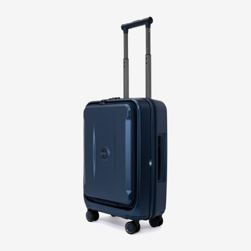 Troler cabina compartiment laptop ENZO NORI model GALAXY 55 cm policarbonat albastru