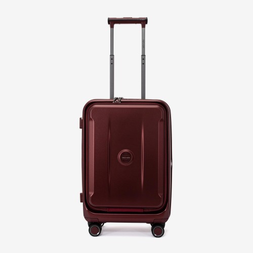 Troler cabina compartiment laptop ENZO NORI model GALAXY 55 cm policarbonat burgundy