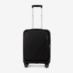 Troler cabina buzunar frontal laptop ENZO NORI model ROMA 55 cm polipropilenă negru