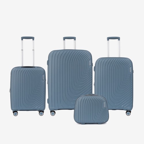 Set trolere cu geanta cosmetica ENZO NORI model ROMA polipropilenă albastru