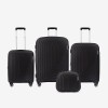 Set trolere cu geanta cosmetica ENZO NORI model ROMA polipropilenă negru - Imagine 1